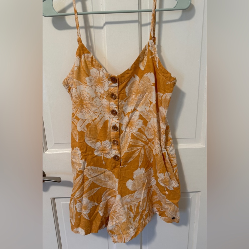 Roxy Orange Floral Romper